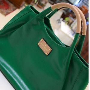 Kate Spade Green Leather Hand Tote